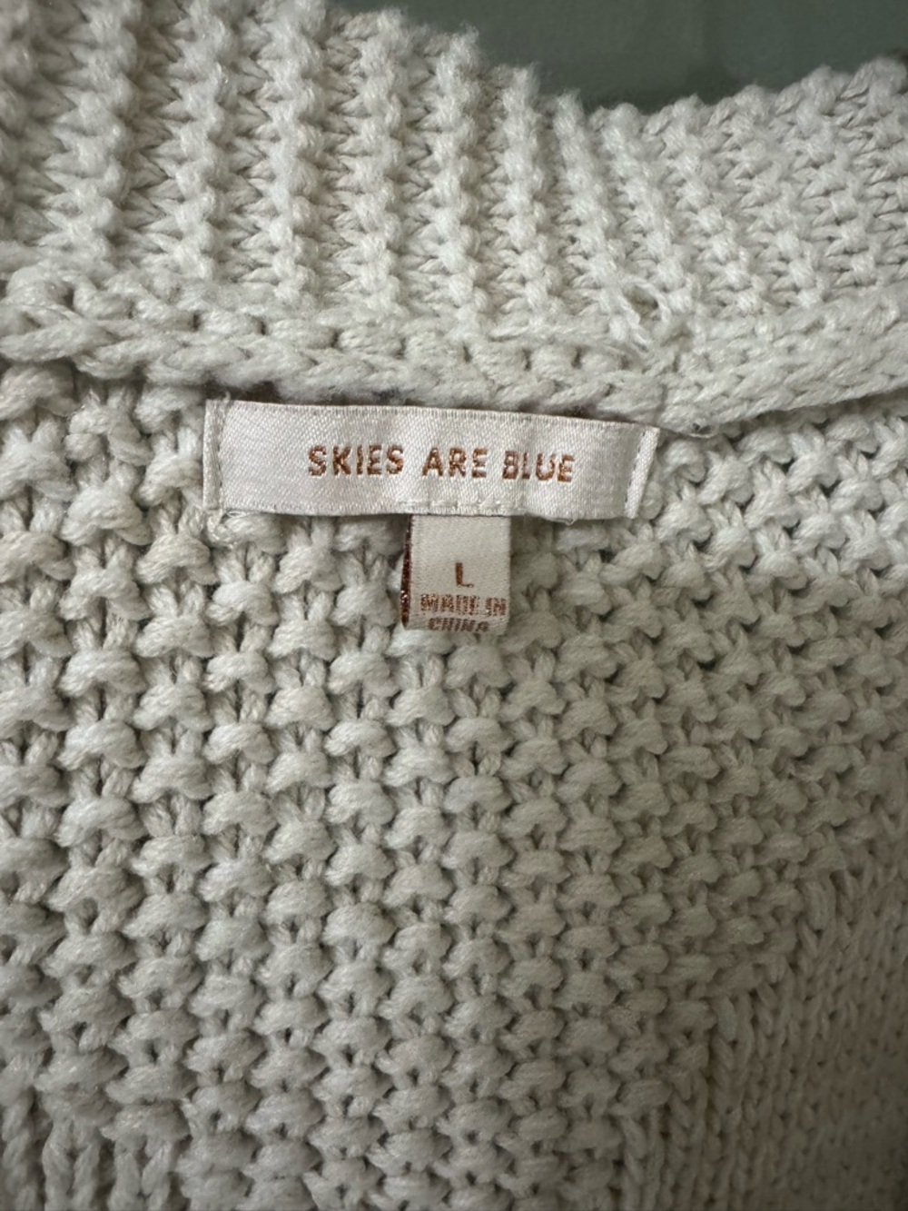 Skies are Blue Open-Front Cable Knit Cardigan Sweater - Cream - Picture 2 of 5